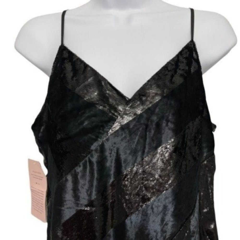 NWT Yumi Kim Black Metallic Velvet Maxi Dress Size Medium - Picture 8 of 13